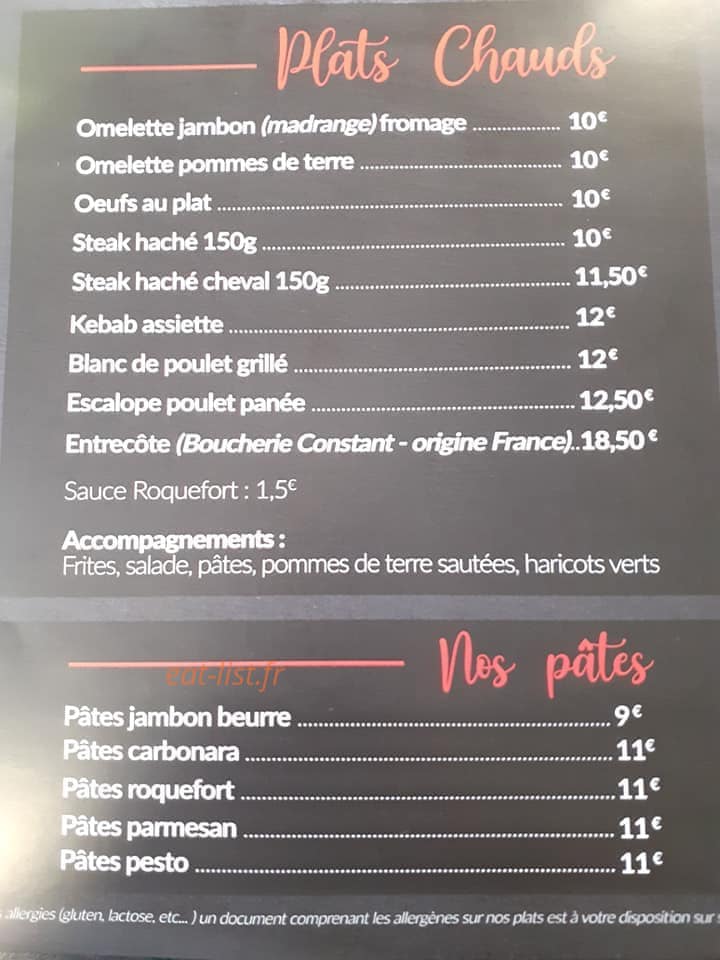 A Cafeteria — carte page 2