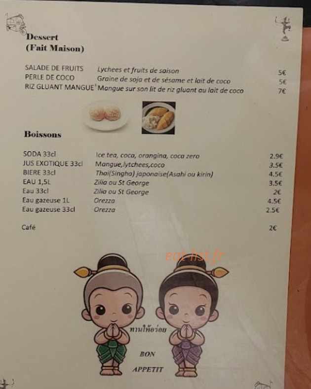 Bangkok Thai — carte page 4