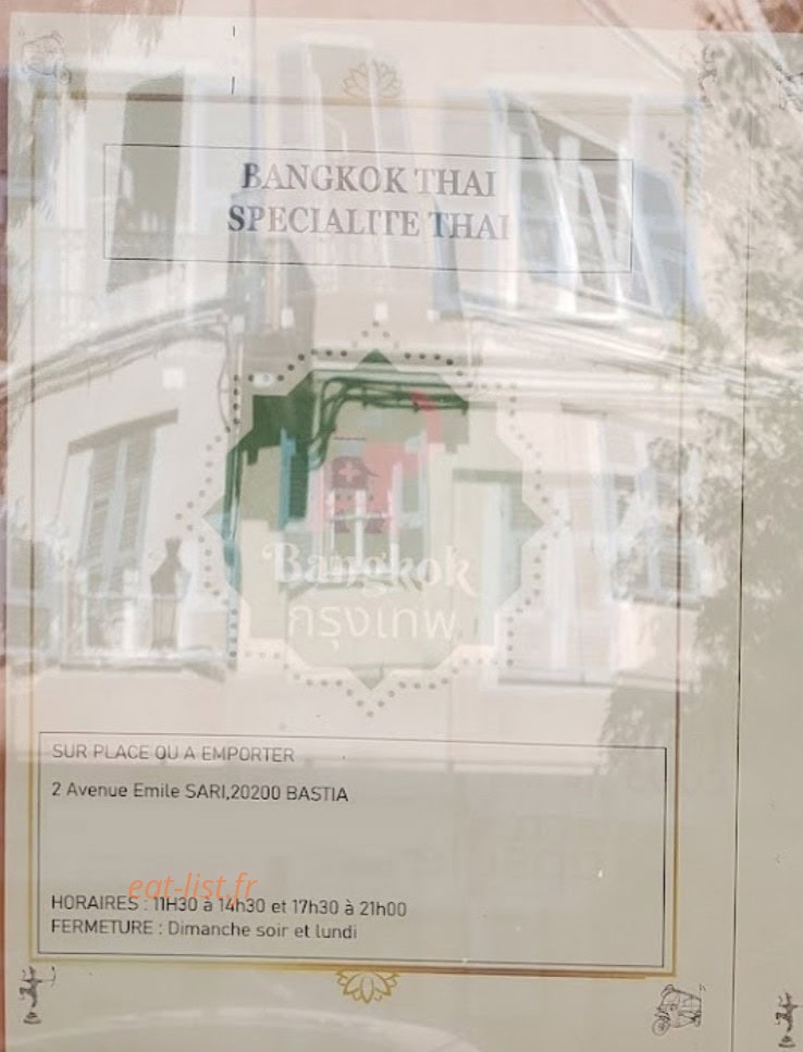 Bangkok Thai — carte page 1