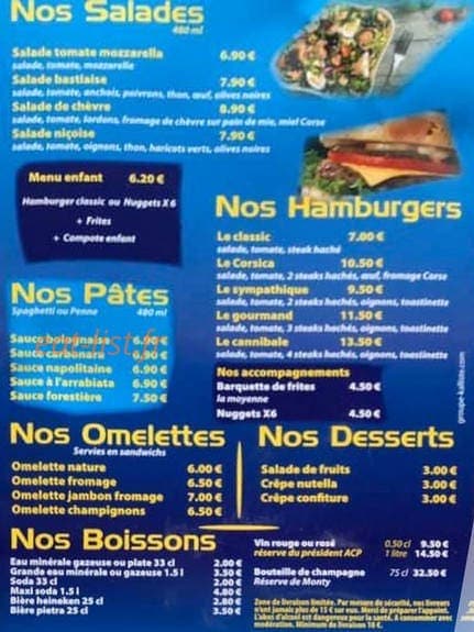 Brasserie Amiral — carte page 2