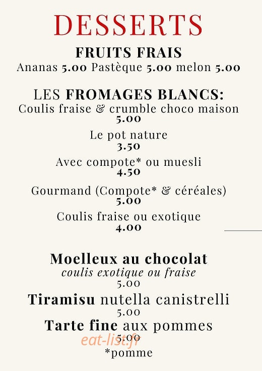 Brasserie de la Gare — carte page 4