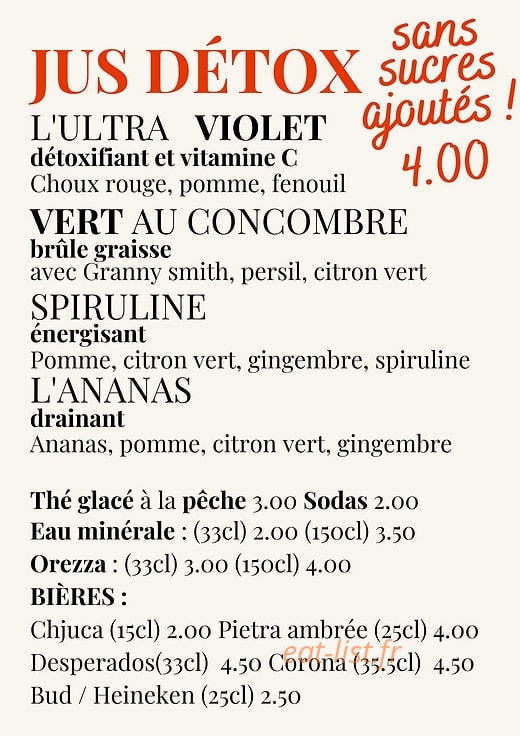 Brasserie de la Gare — carte page 1