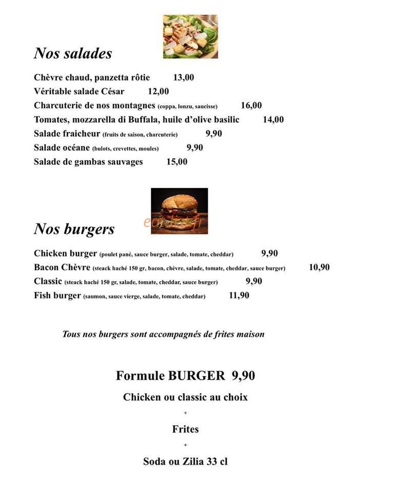 Brasserie De La Place — carte page 1
