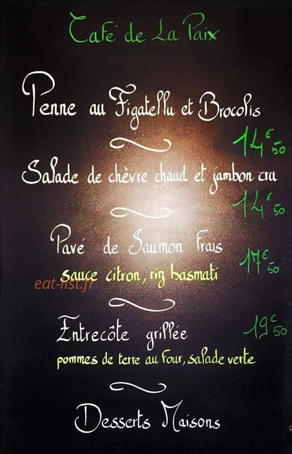 Café de la Paix — carte page 1