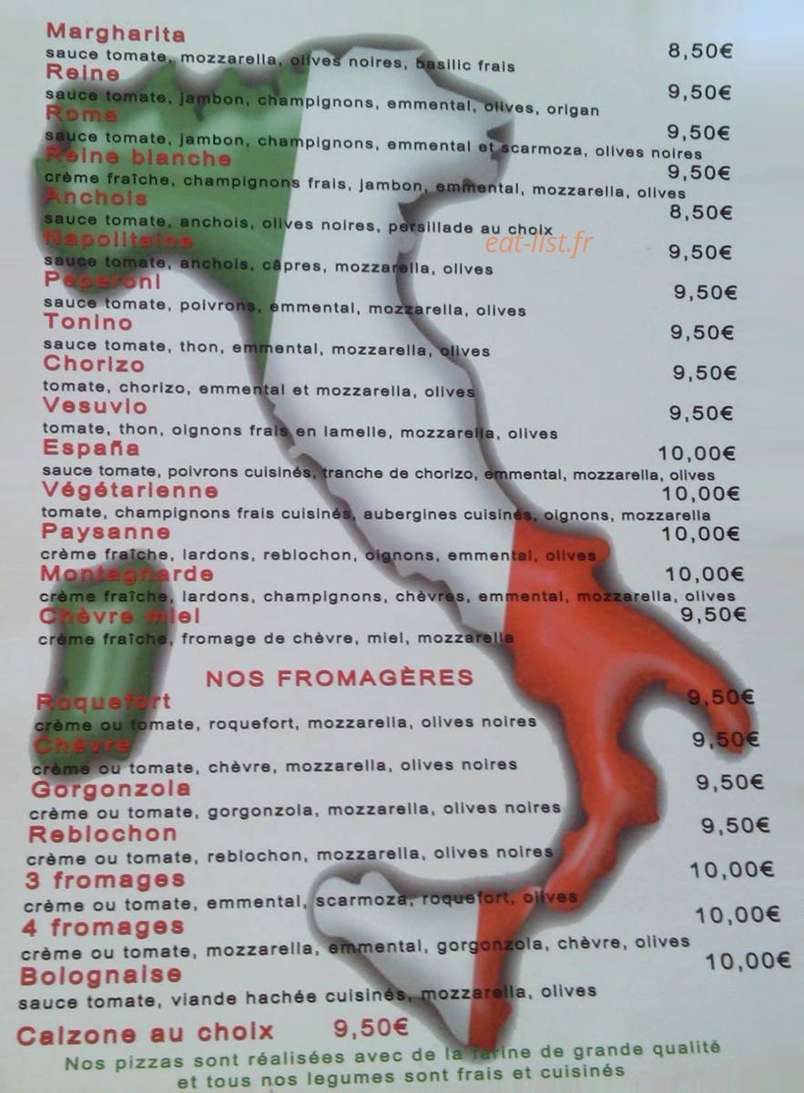 Casa.pizza — carte page 1