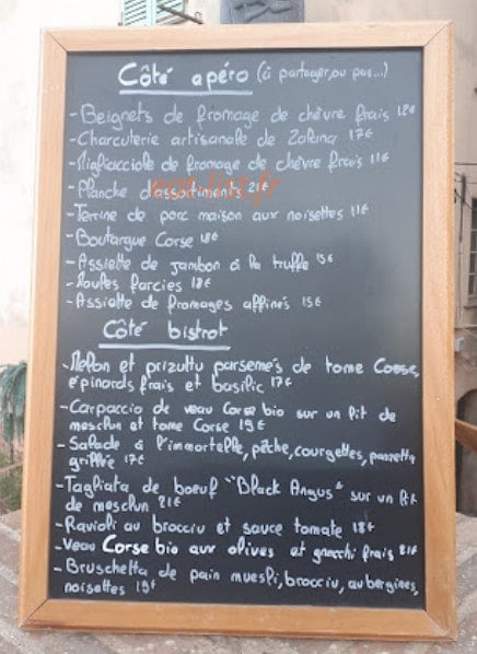 Citadelle Bar — carte page 1