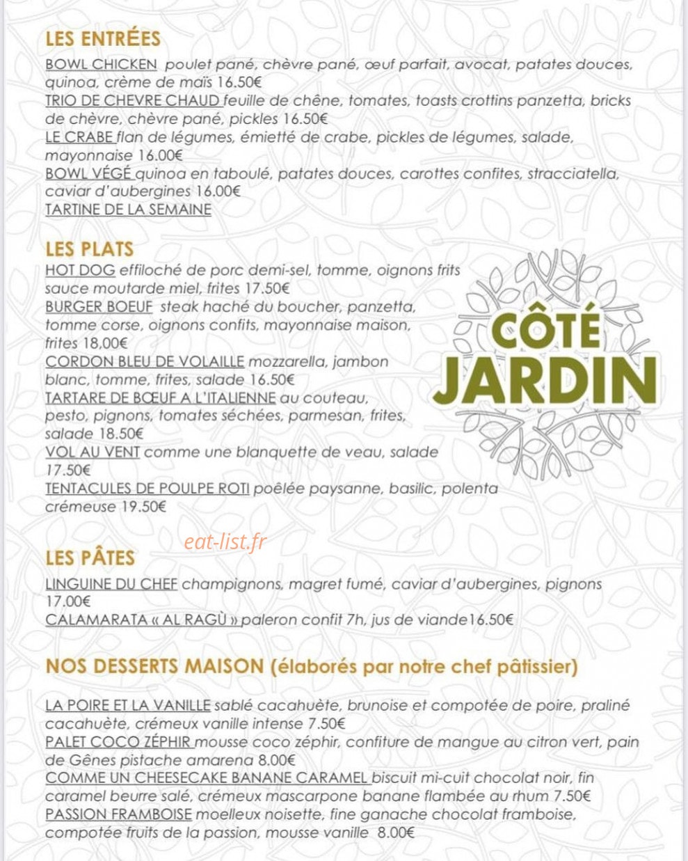 Côté Jardin — carte page 1