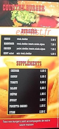 Country Burger — carte page 2