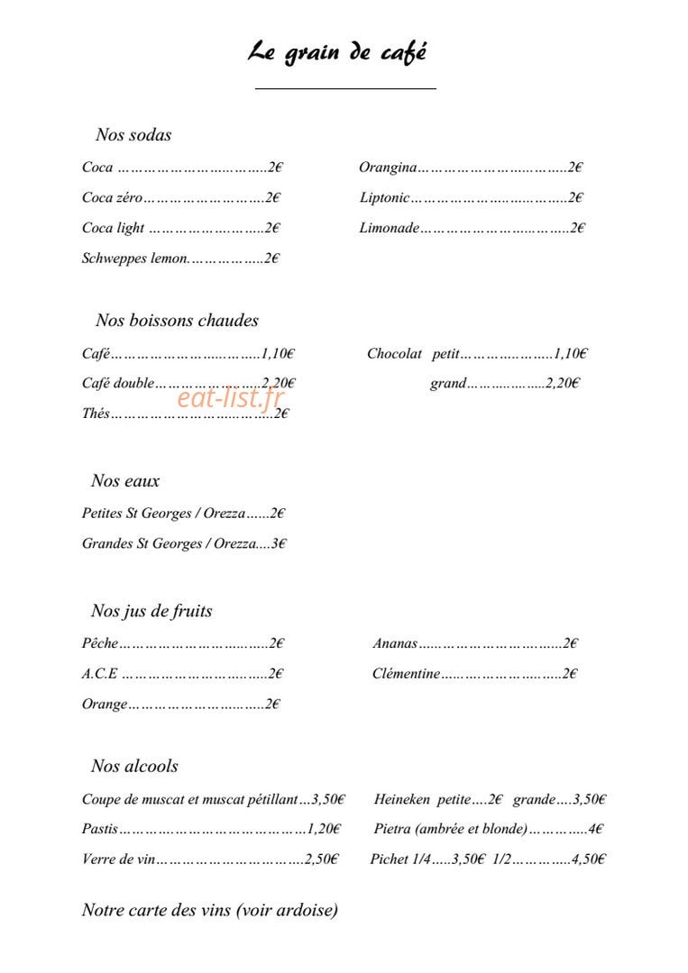 Grain de Café — carte page 2
