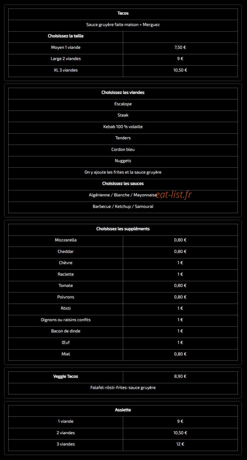 Home burger&tacos — carte page 3
