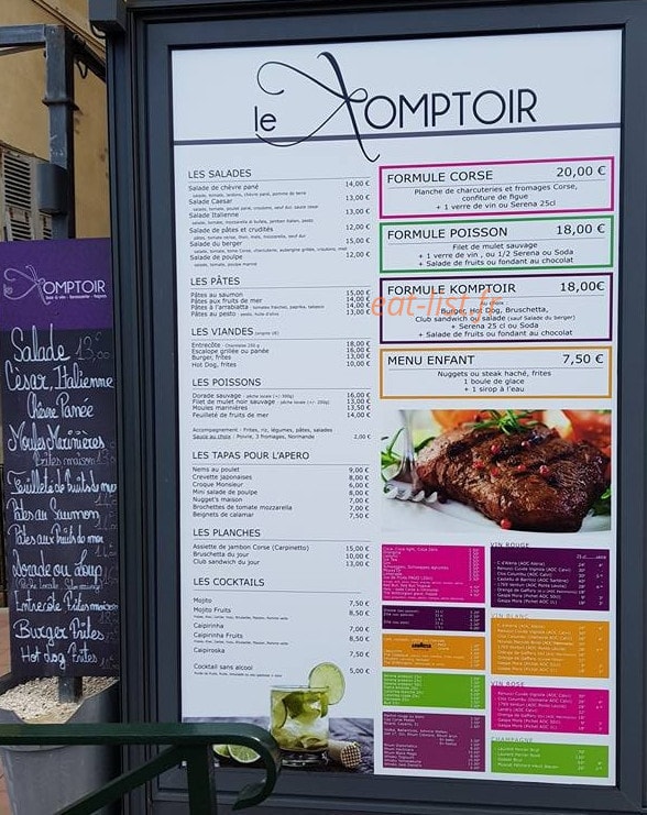 Komptoir — carte page 1