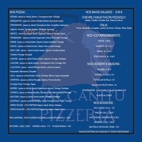 L'accanitu Pizzeria — carte page 2
