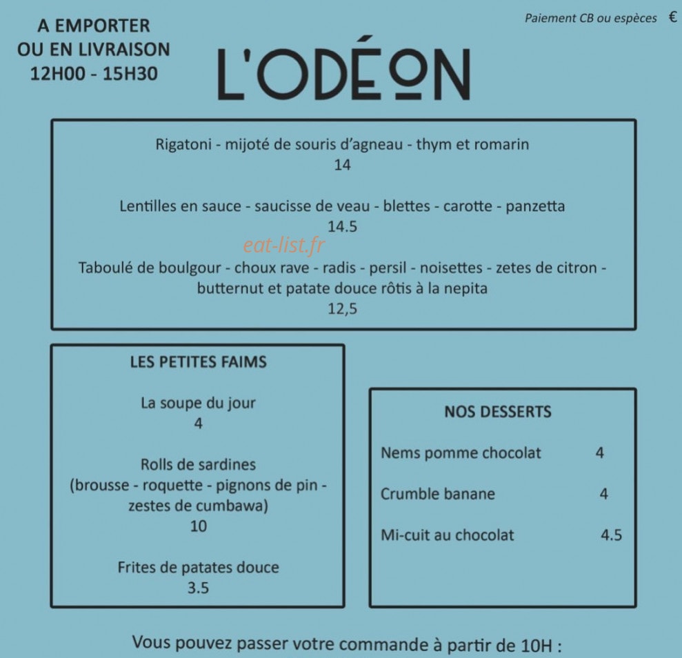L'Odéon — carte page 1