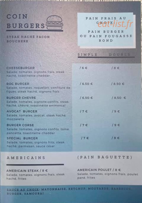 La Cantine — carte page 1