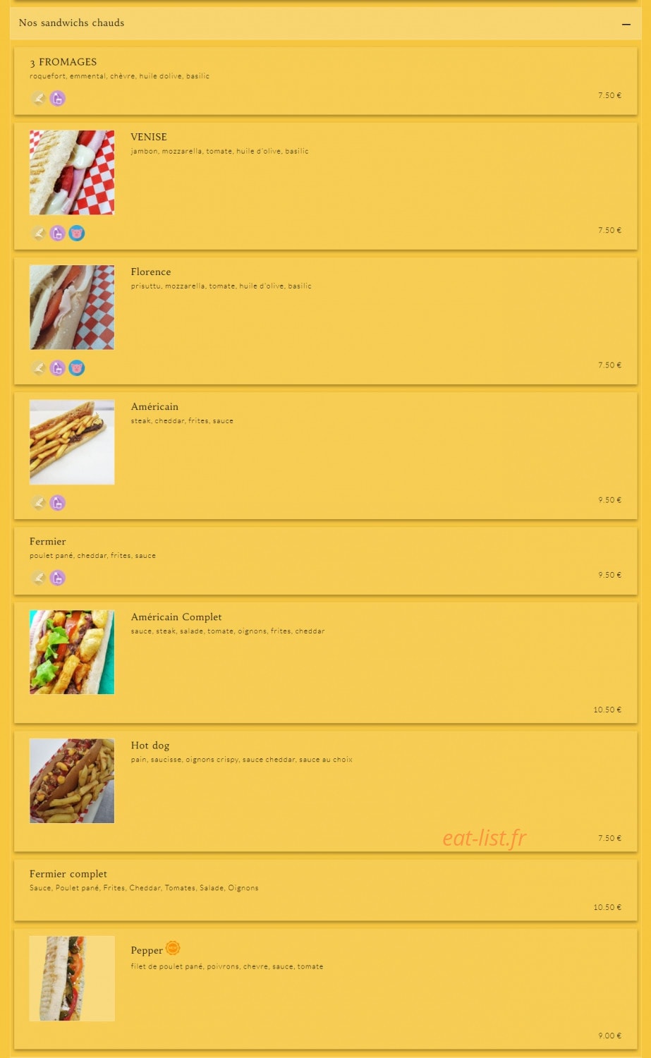 La fringale bastia — carte page 3