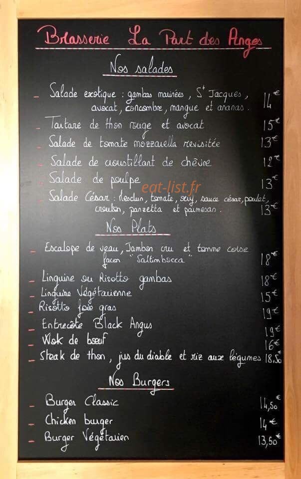 La Part Des Anges — carte page 1