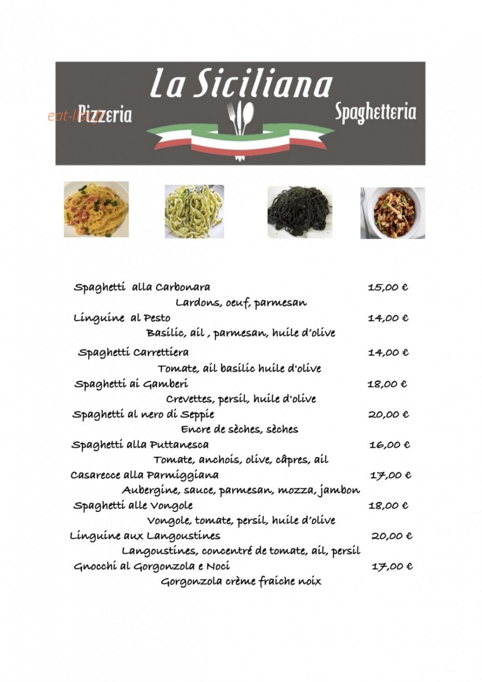 La Siciliana — carte page 3