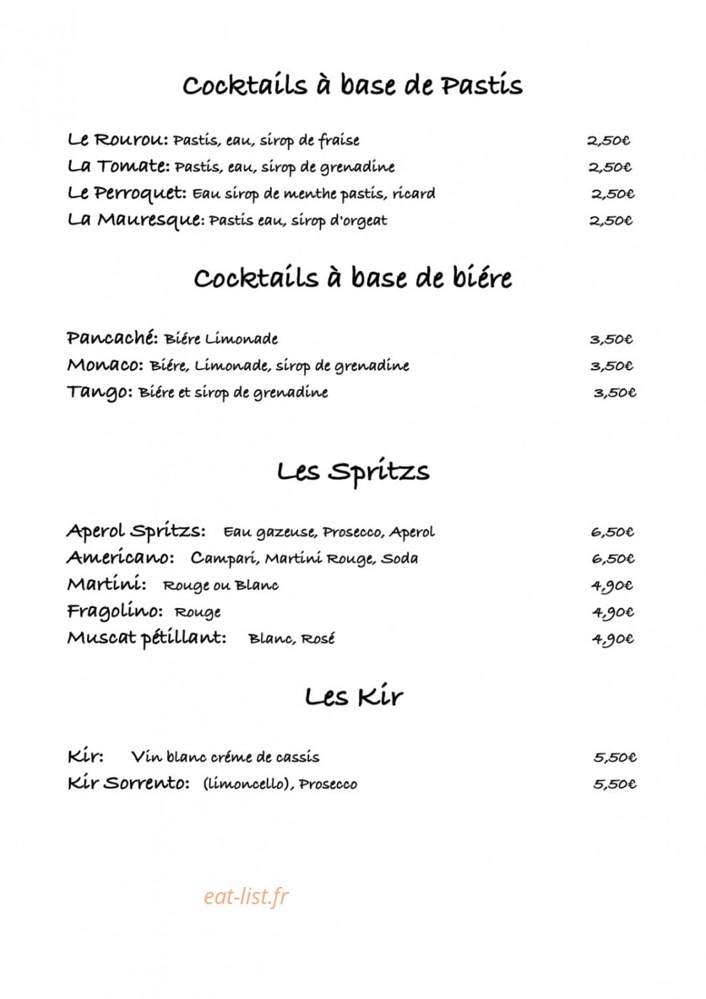 La Siciliana — carte page 1