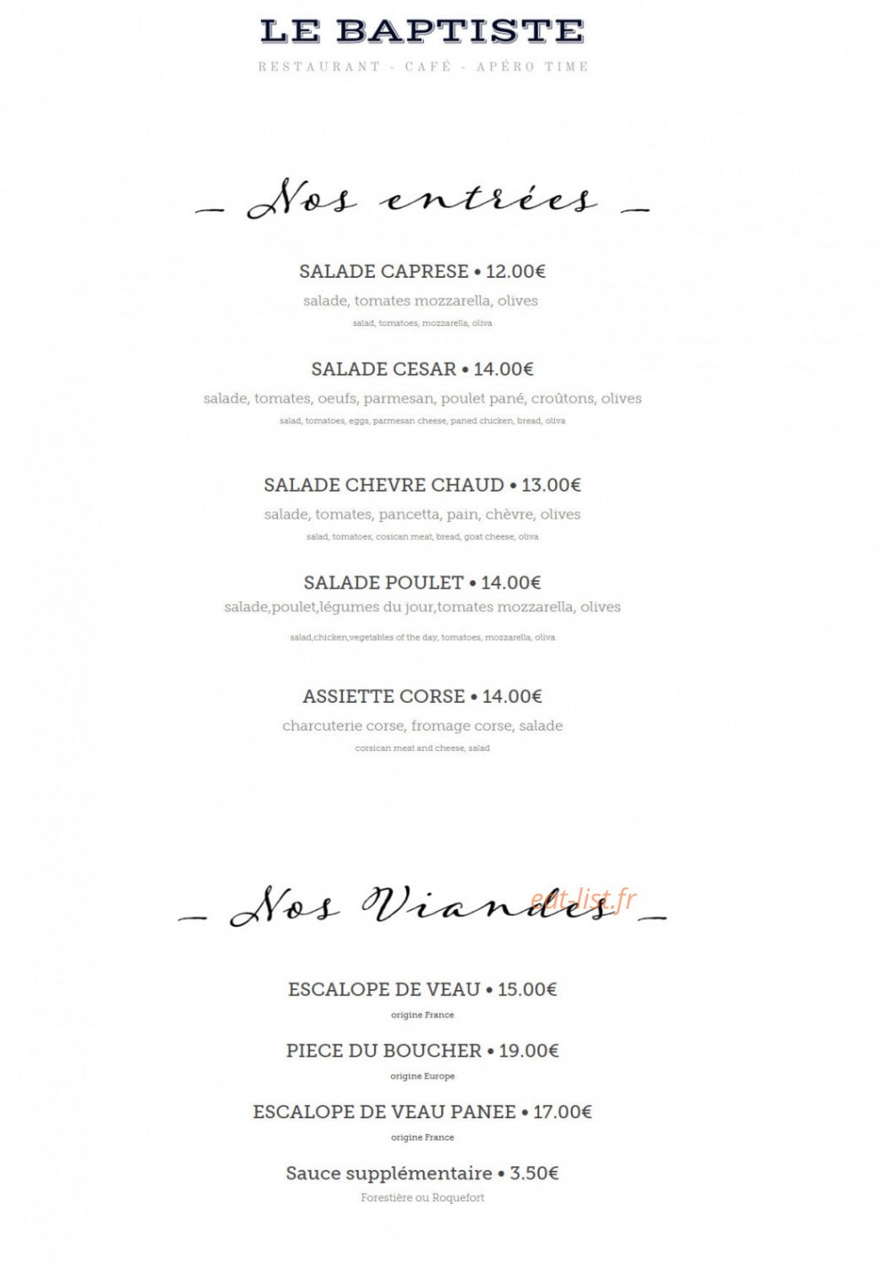 Le Baptiste — carte page 1