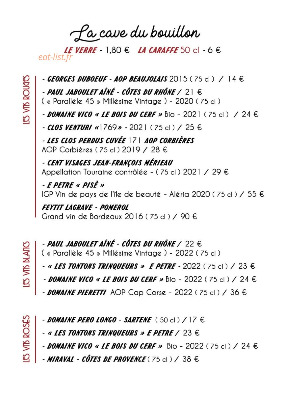 Le Bouillon — carte page 5