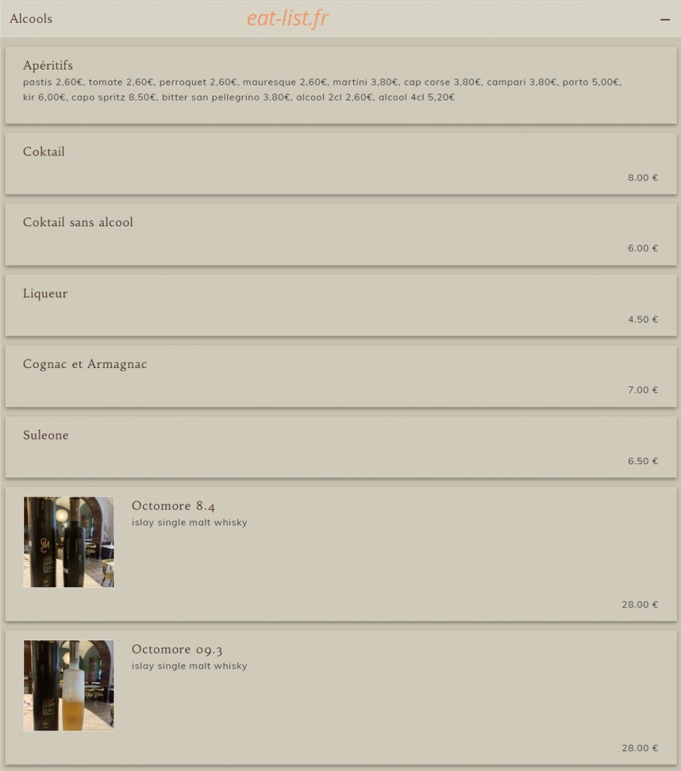 Le café du centre — carte page 6