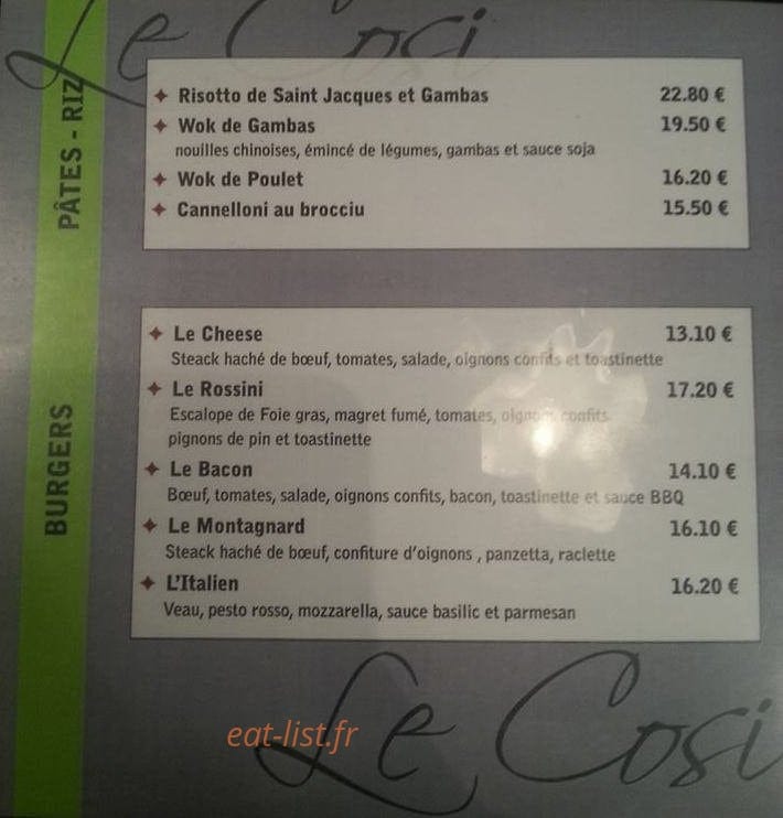 Le cosi — carte page 3