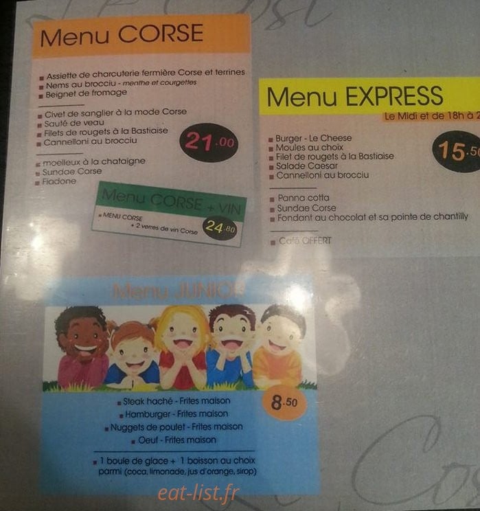 Le cosi à Bastia - menu et photos