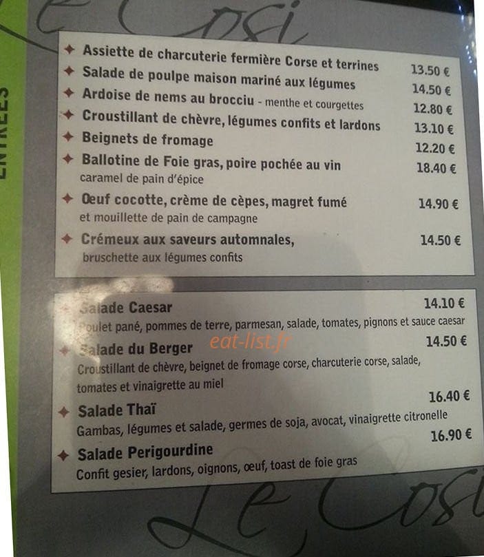 Le cosi — carte page 1