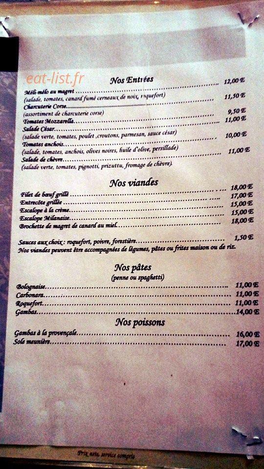 Le Patio — carte page 1