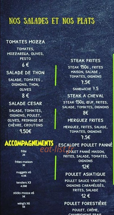 Le snack king — carte page 2