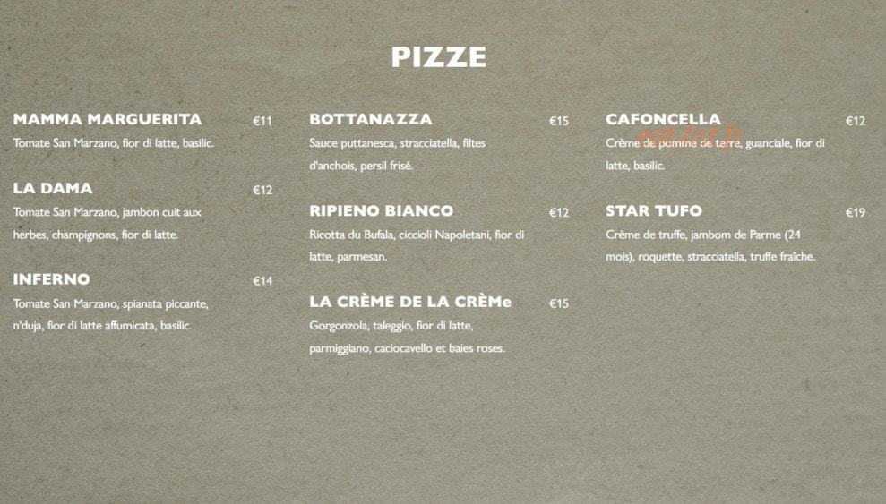 Mamma mia trattoria — carte page 3