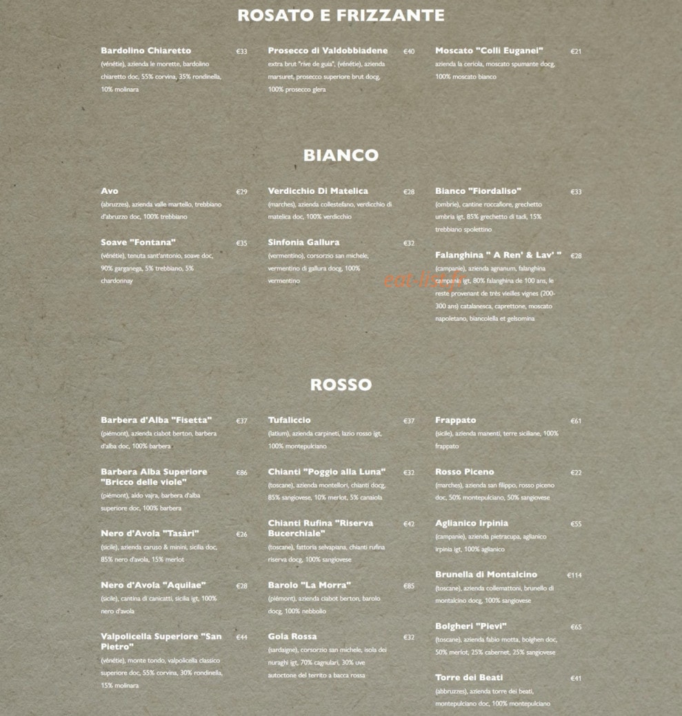 Mamma mia trattoria — carte page 6