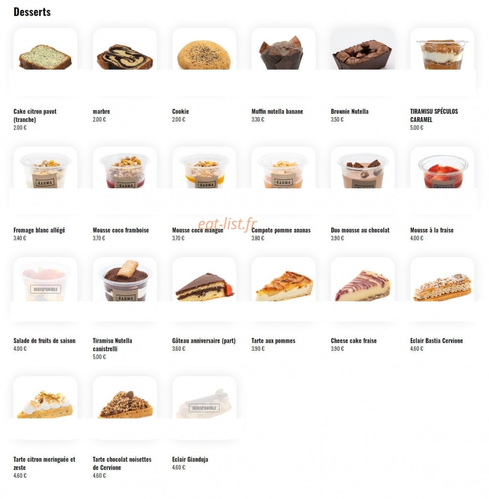 My Karma Shop — carte page 6