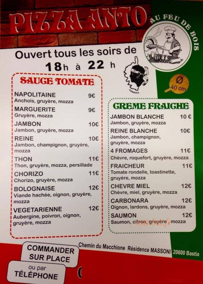 Pizza Antò — carte page 1