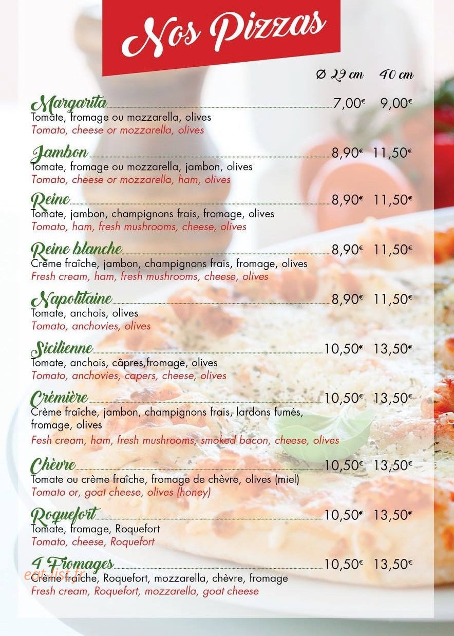 Pizza de la Gare — carte page 2