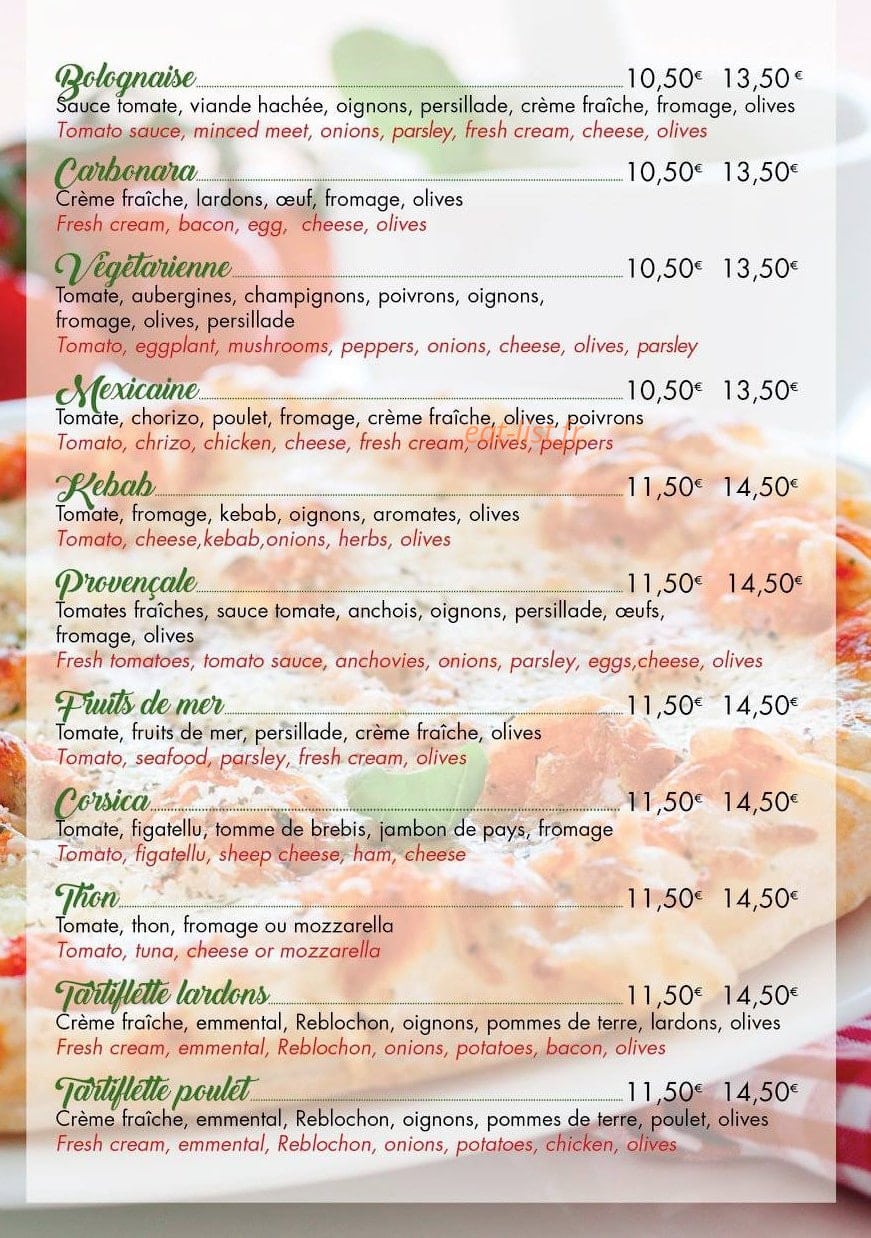 Pizza de la Gare — carte page 3