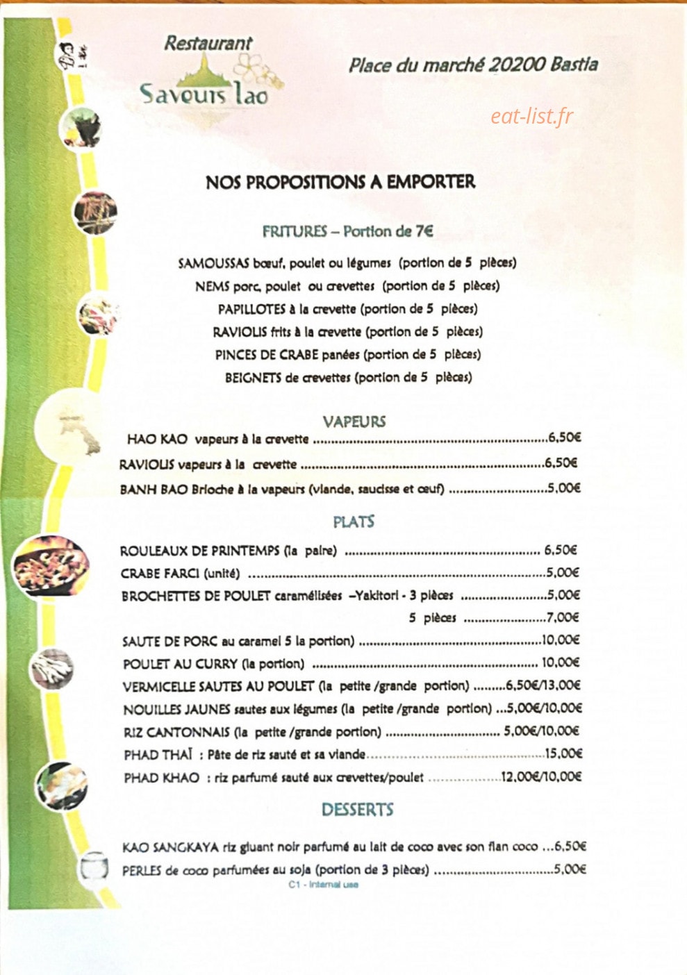 Saveurs Lao — carte page 2