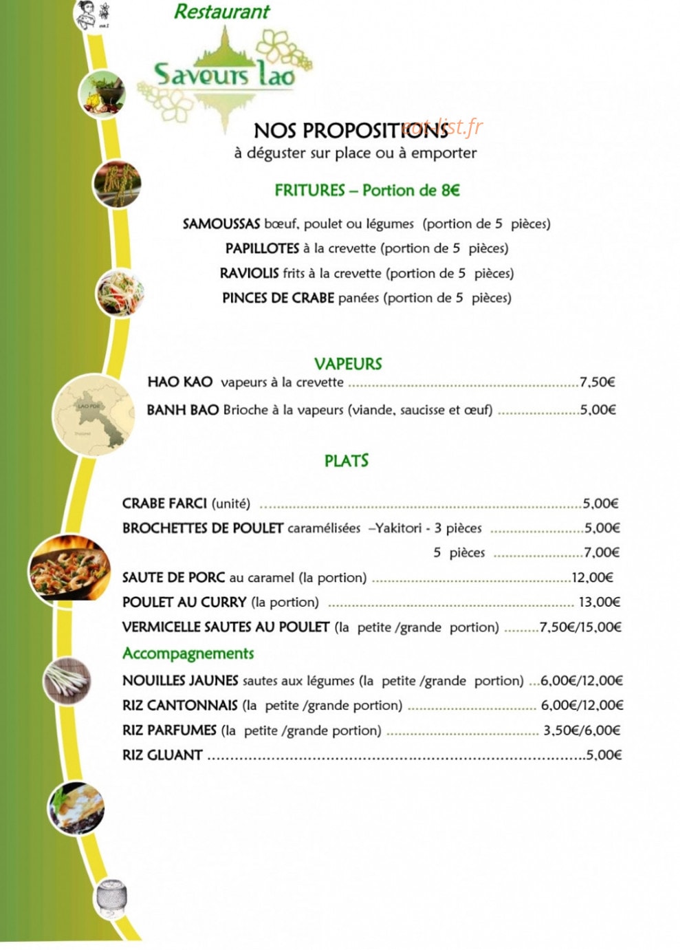Saveurs Lao — carte page 1