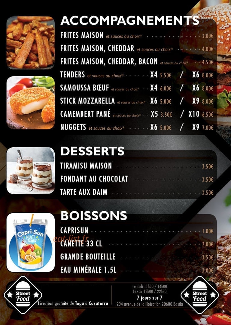 Street food — carte page 6