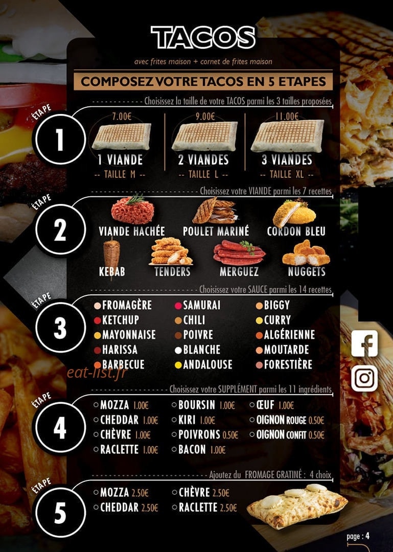 Street food — carte page 4