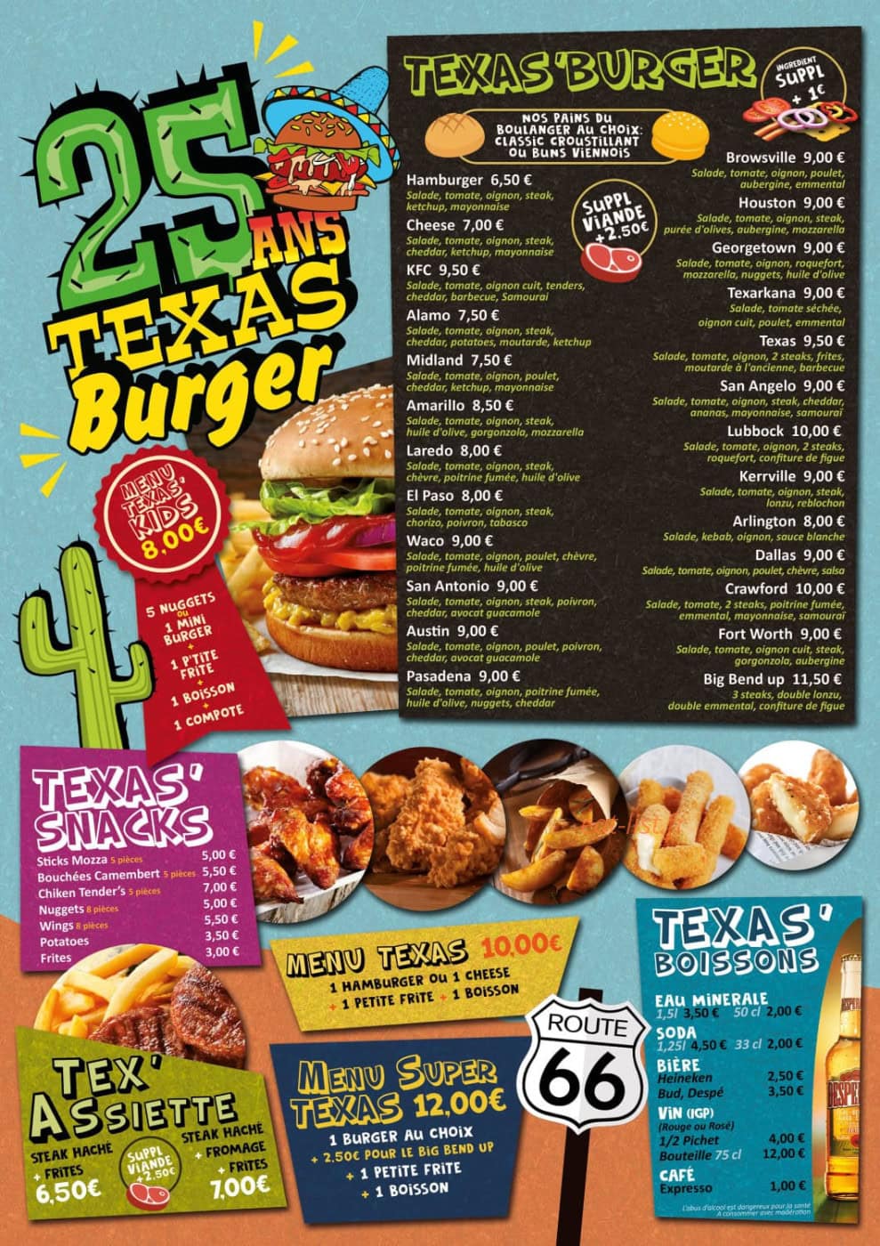 Texas Burger — carte page 1
