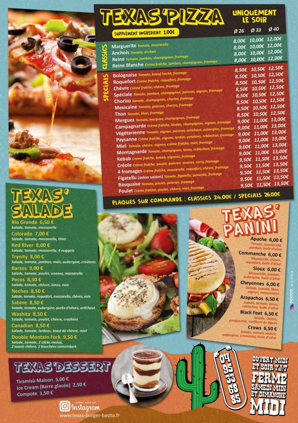 Texas Burger — carte page 2