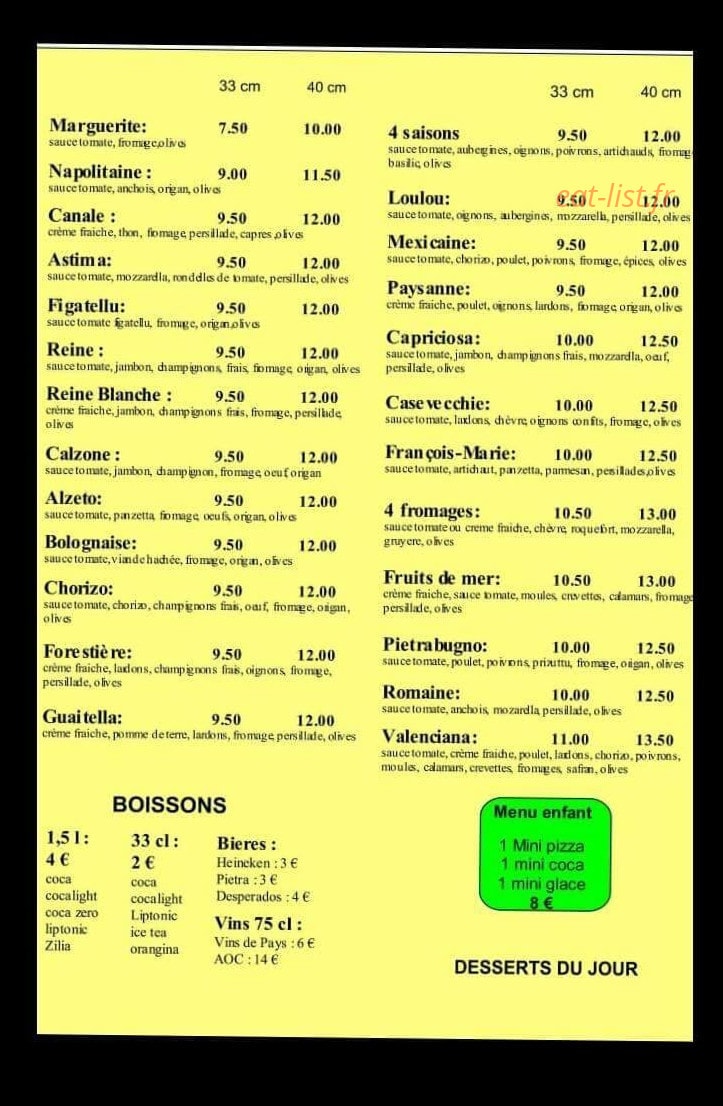 A Casetta — carte page 2