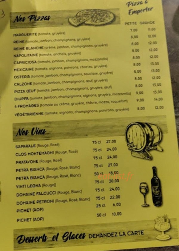 L'Osteria — carte page 1