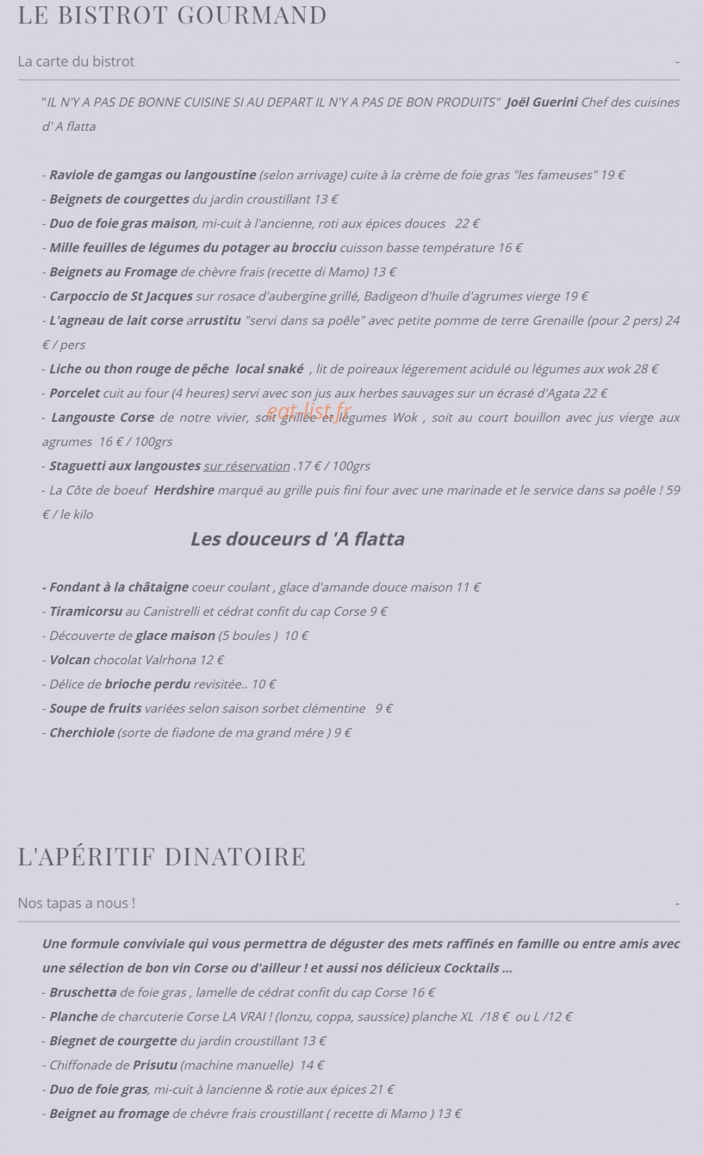 Auberge De Charme Aflatta — carte page 1