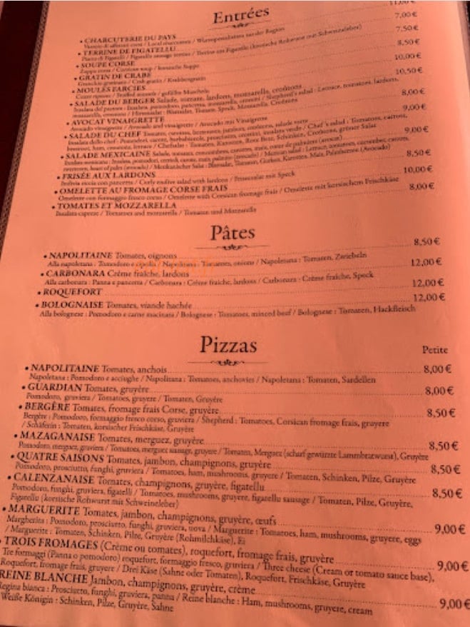 Le Calenzana Chez Michel — carte page 2
