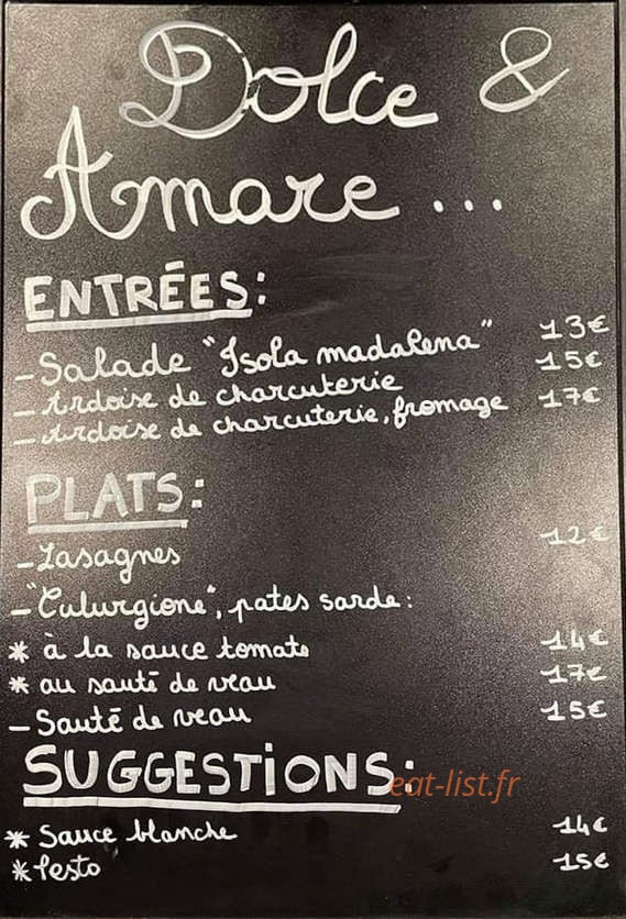 Dolce & Amare — carte page 1