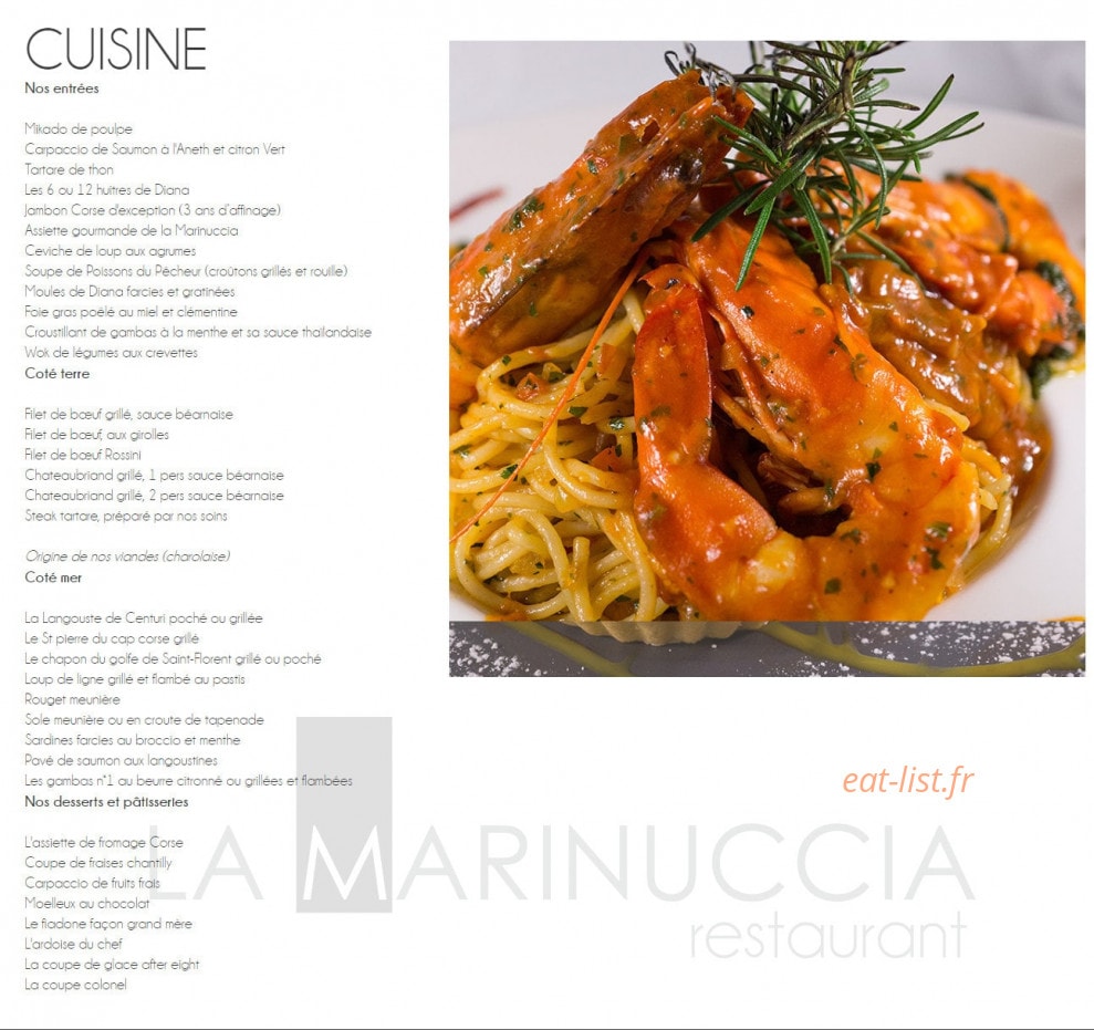 La Marinuccia — carte page 1
