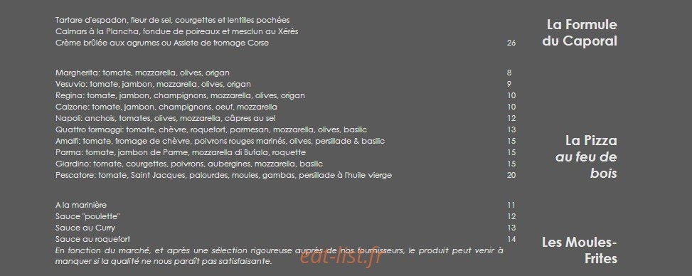 Le Petit Caporal — carte page 2