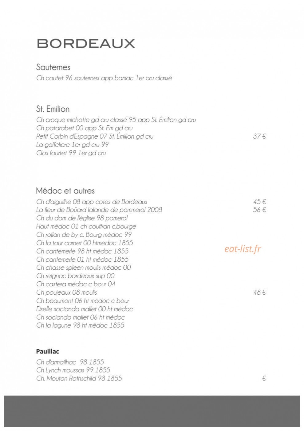 Restaurant La Gaffe — carte page 21